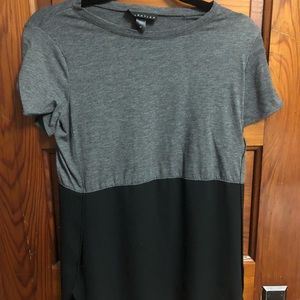 Grey and black dress top